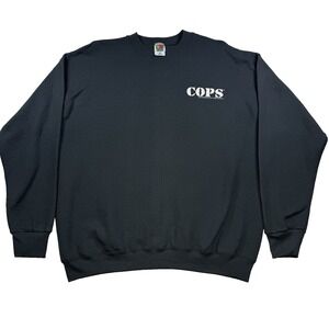 Vtg 1996 COPS TV Promo Crew Neck Sweatshirt Pullover Black Fruit of the Loom XL